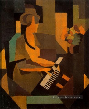 georgette au piano 1923 surréaliste Peinture à l'huile